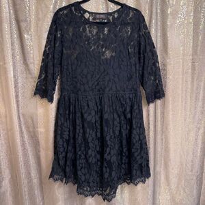 Shyanne Boot Barn Black Lace Overlay Boho Western Mini Dress XL